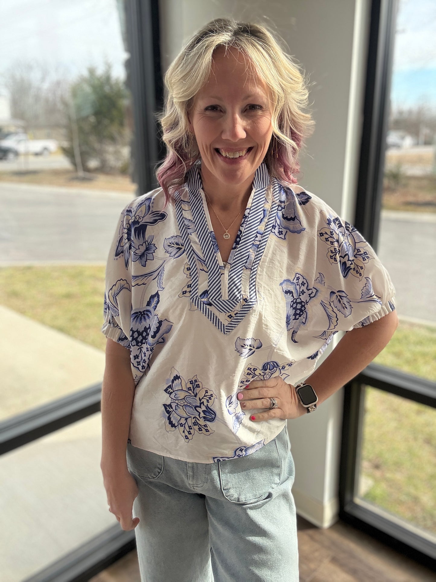 Petal Parade Top- Blue