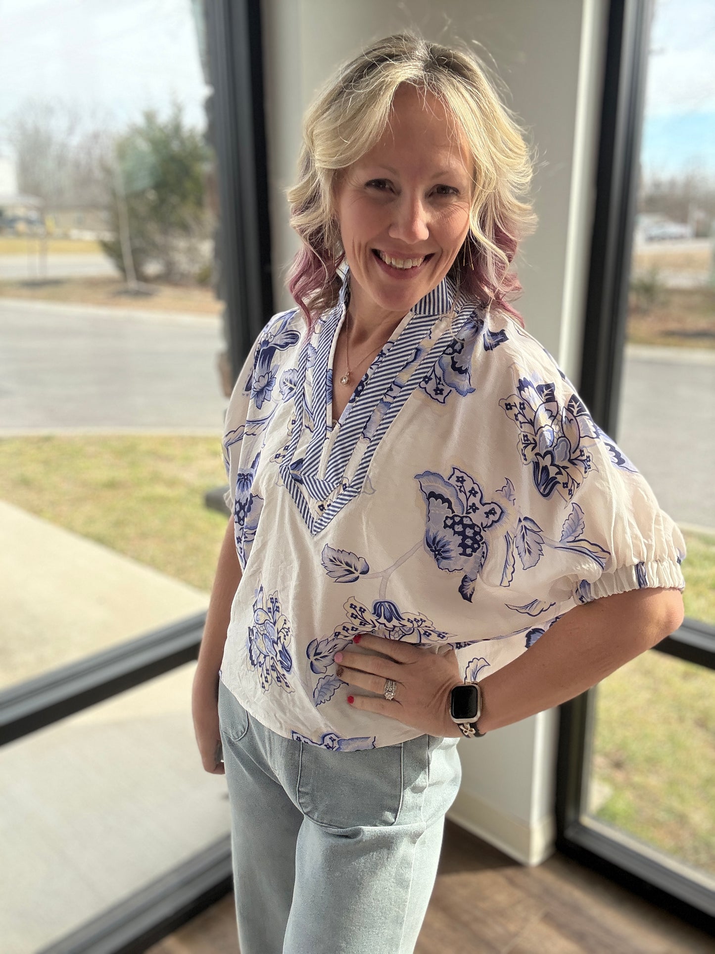 Petal Parade Top- Blue