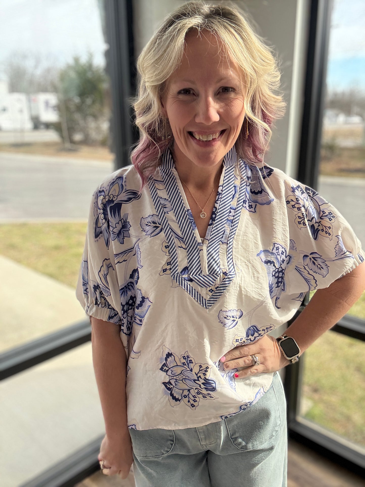Petal Parade Top- Blue