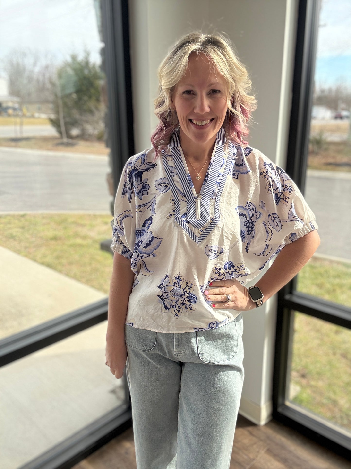 Petal Parade Top- Blue