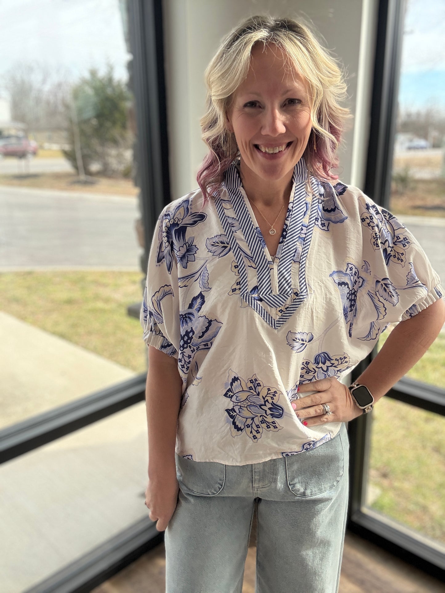 Petal Parade Top- Blue