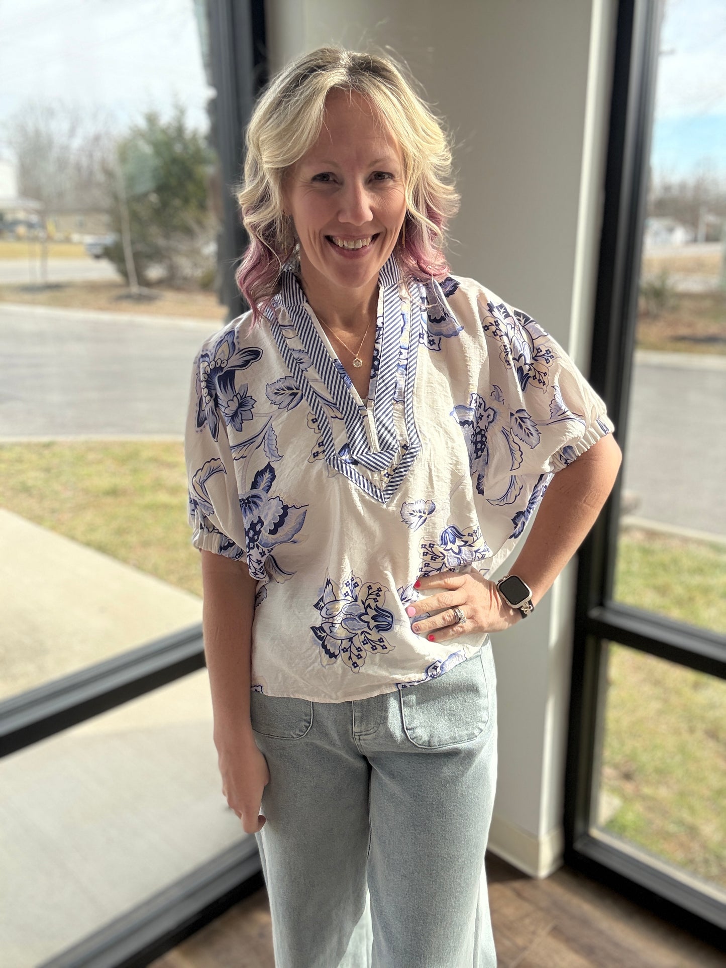 Petal Parade Top- Blue