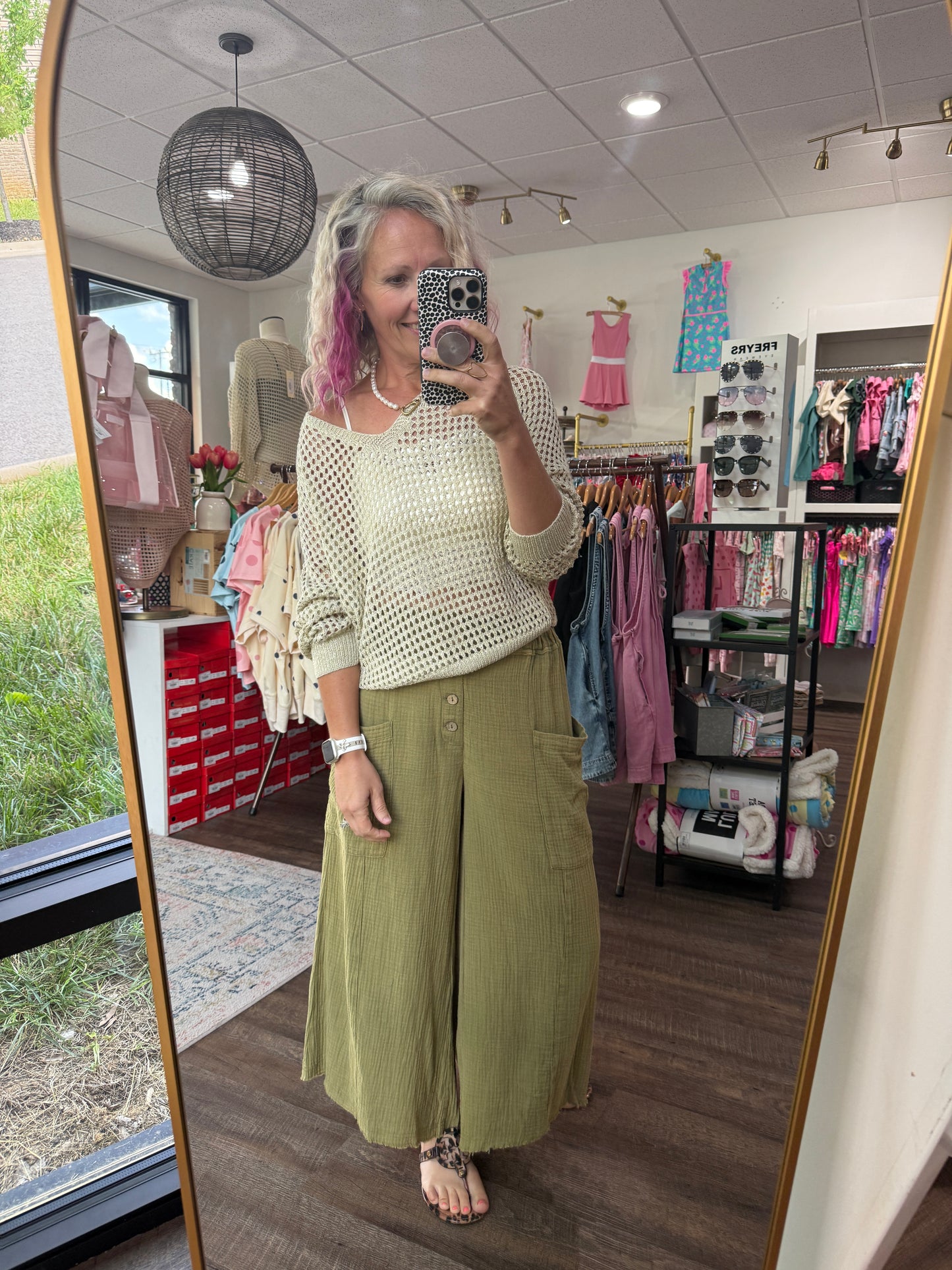 Boardwalk Gauze Pants- Green