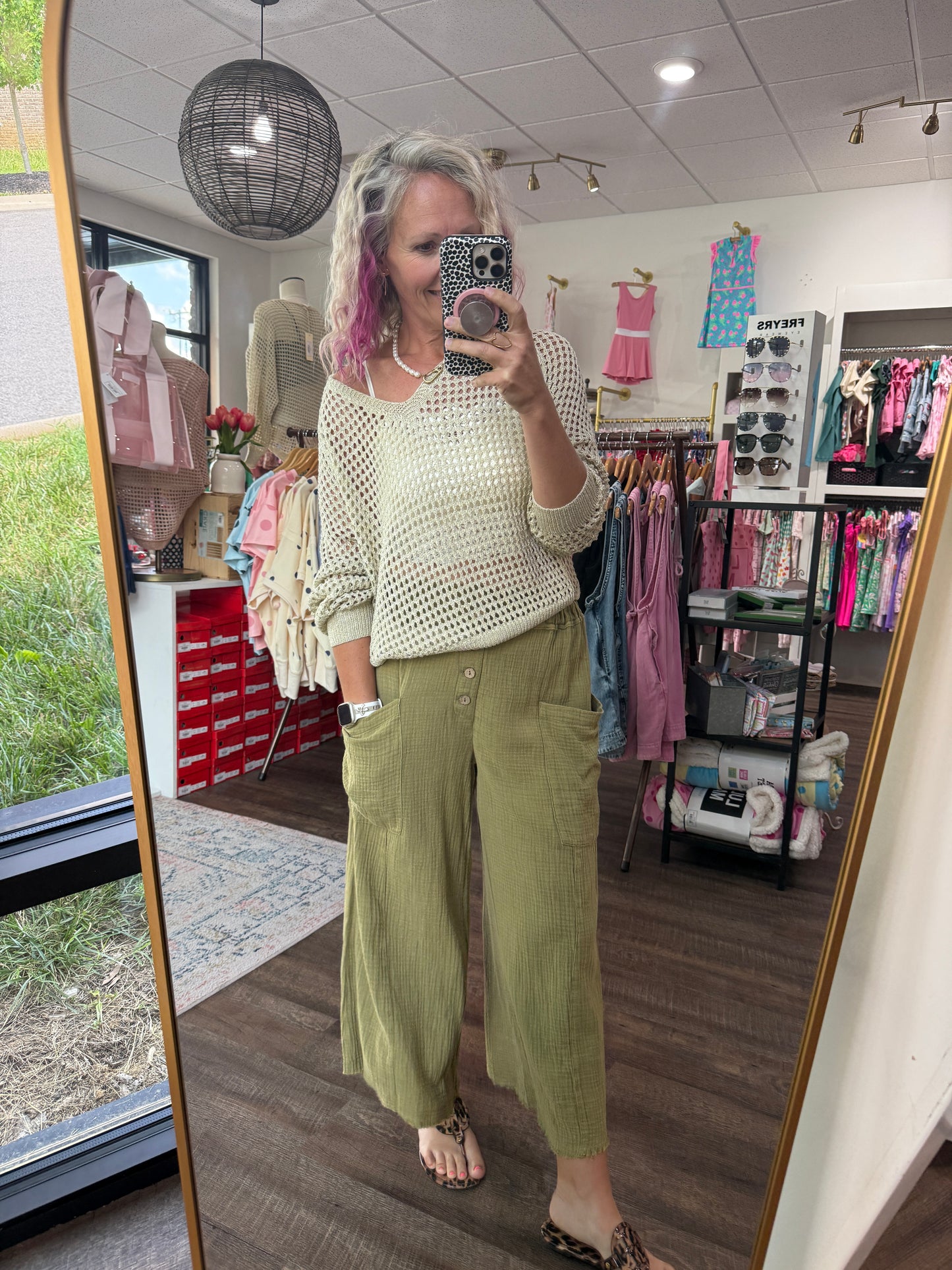 Boardwalk Gauze Pants- Green