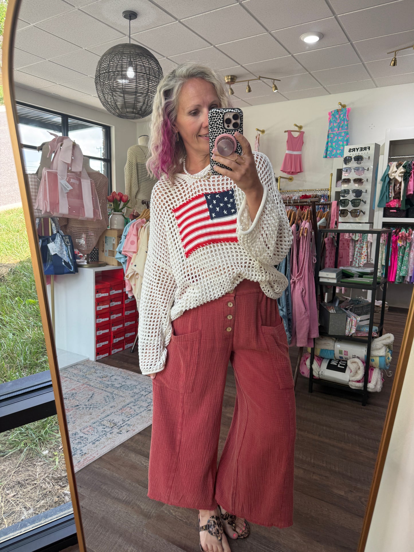 Boardwalk Gauze Pants- Brick