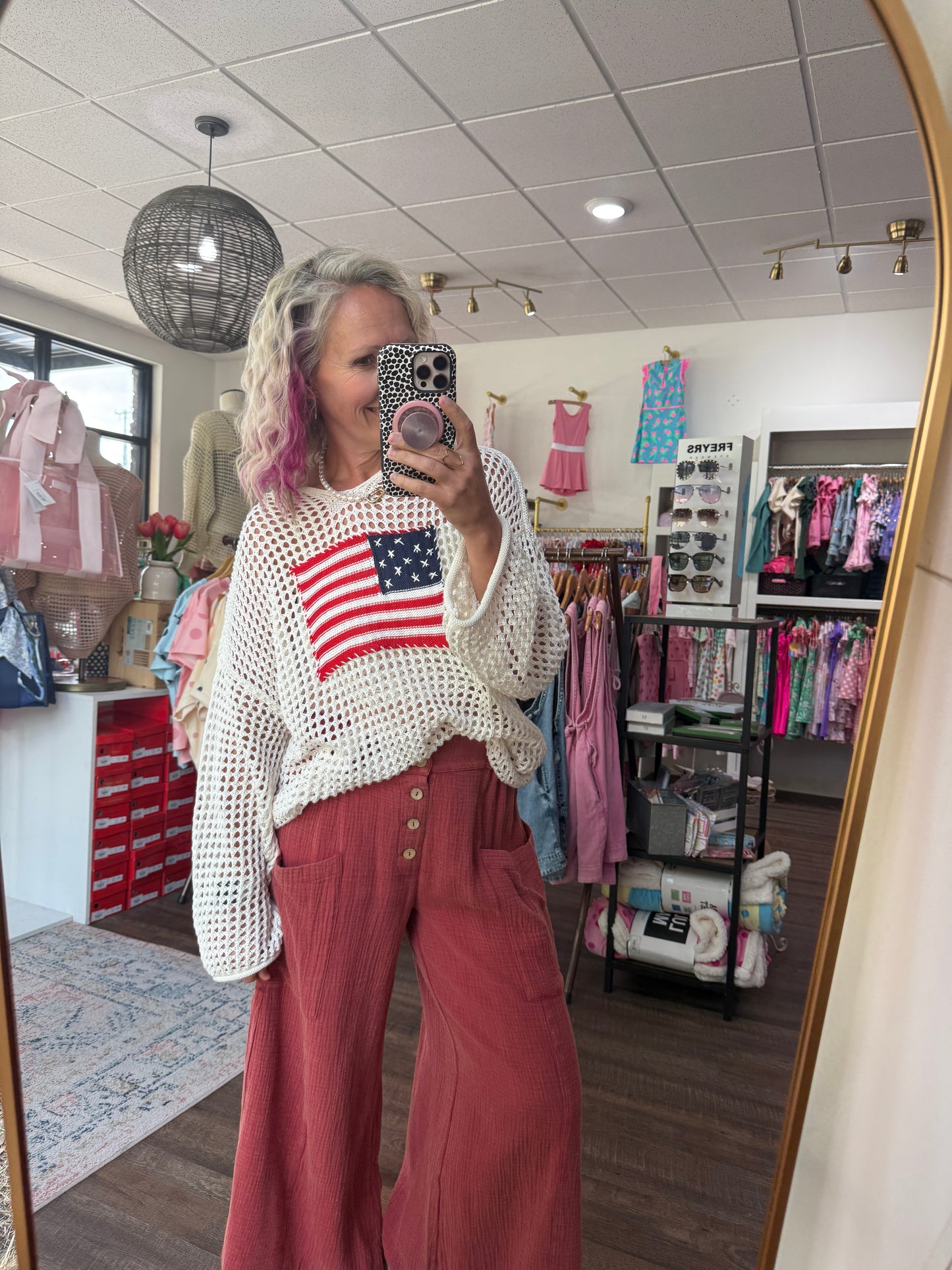 Boardwalk Gauze Pants- Brick