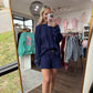 Waffle Pop Long Sleeve- Navy