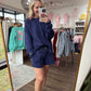 Waffle Pop Shorts- Navy