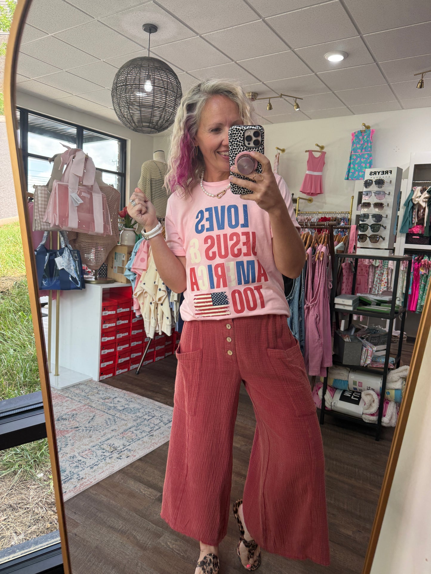 Boardwalk Gauze Pants- Brick