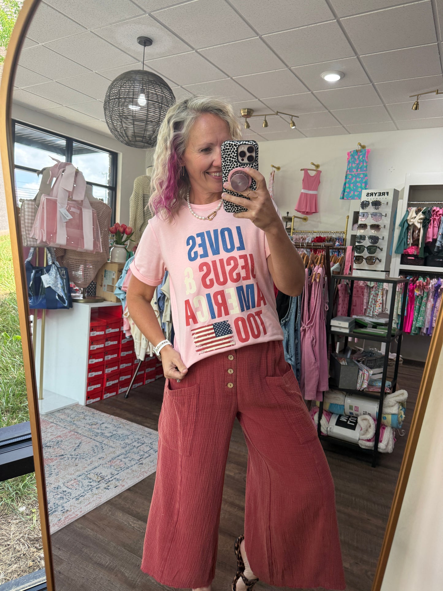 Boardwalk Gauze Pants- Brick