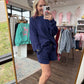 Waffle Pop Long Sleeve- Navy