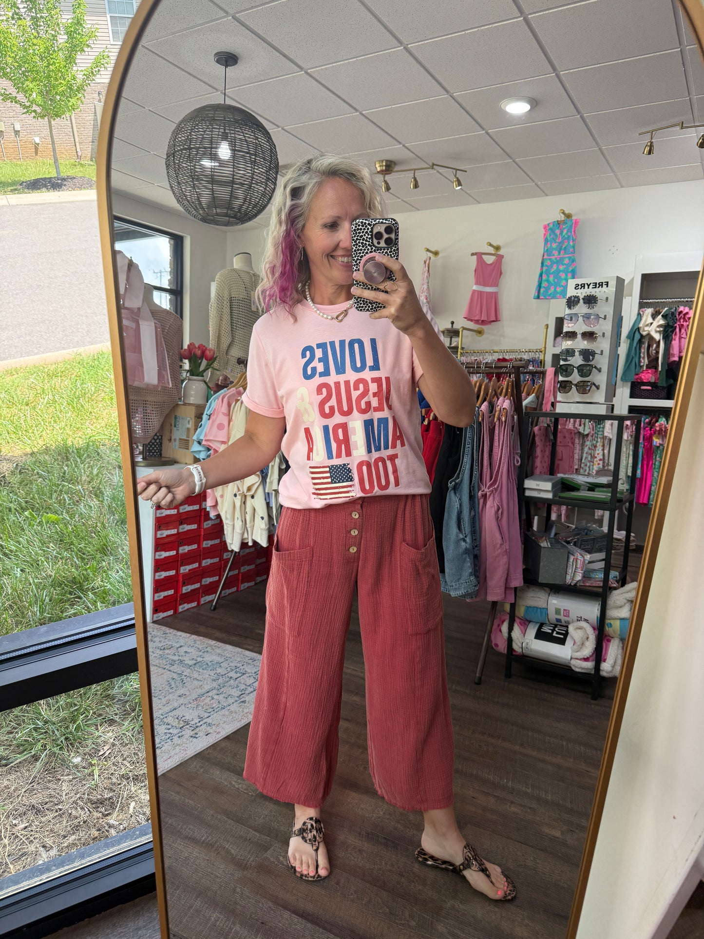 Boardwalk Gauze Pants- Brick