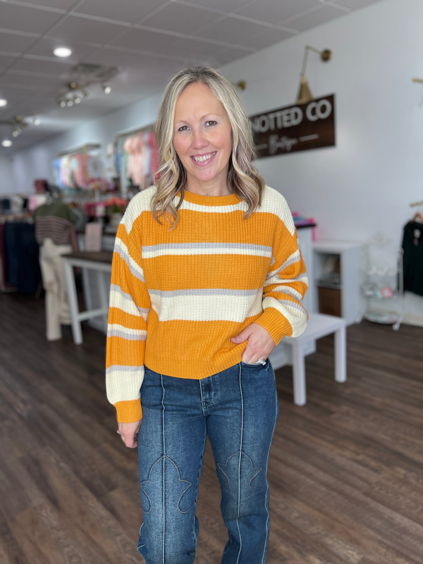 Jamie Striped Sweater- Yellow