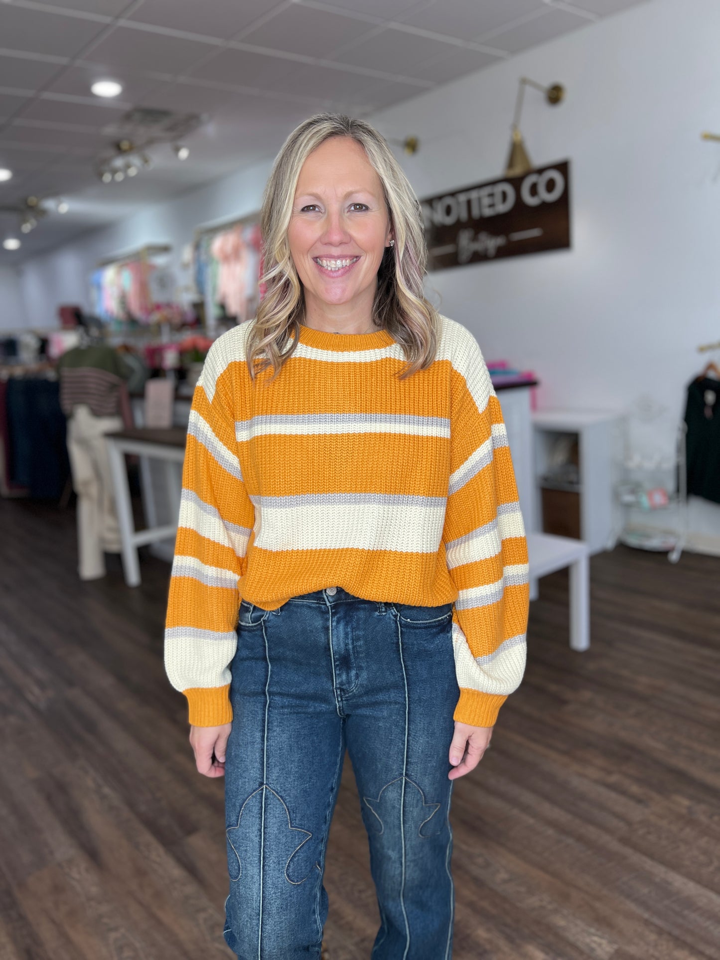 Jamie Striped Sweater- Yellow