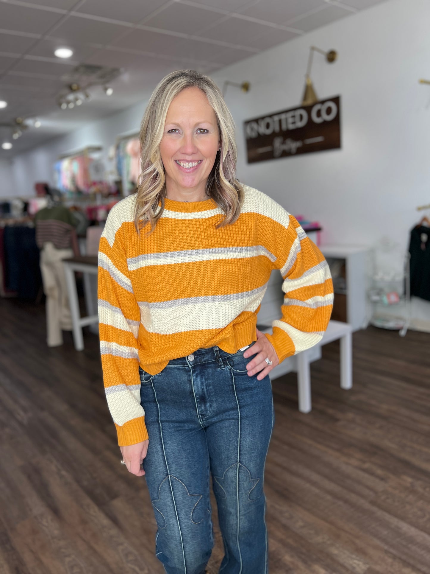 Jamie Striped Sweater- Yellow