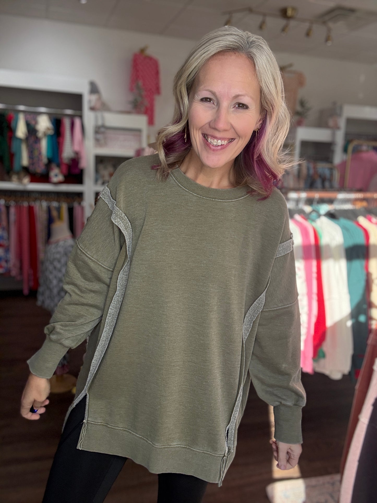 Classic Crew Pullover- Olive