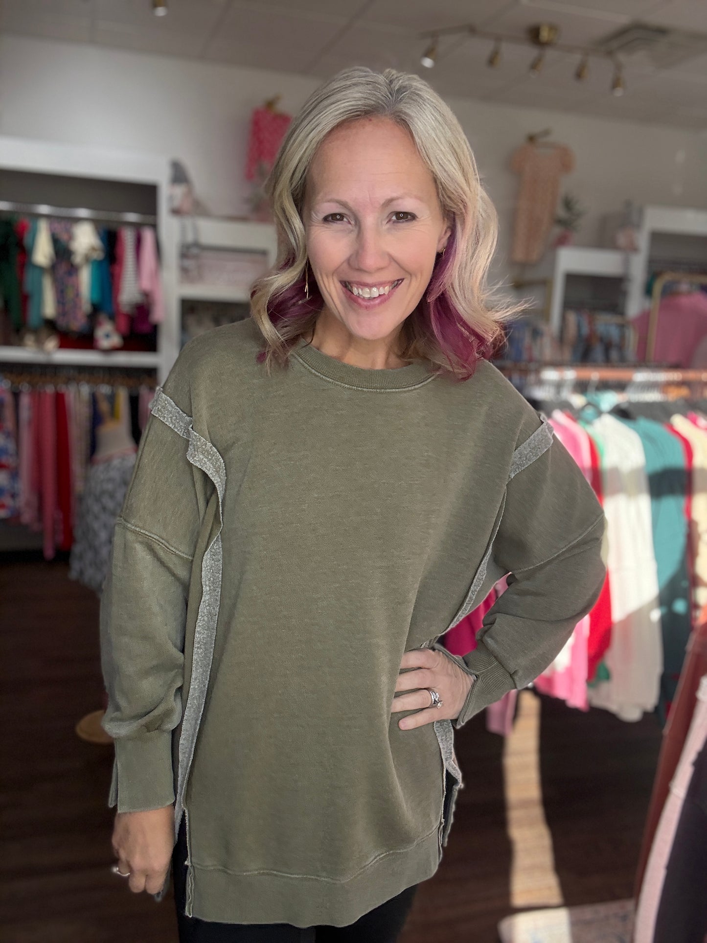 Classic Crew Pullover- Olive