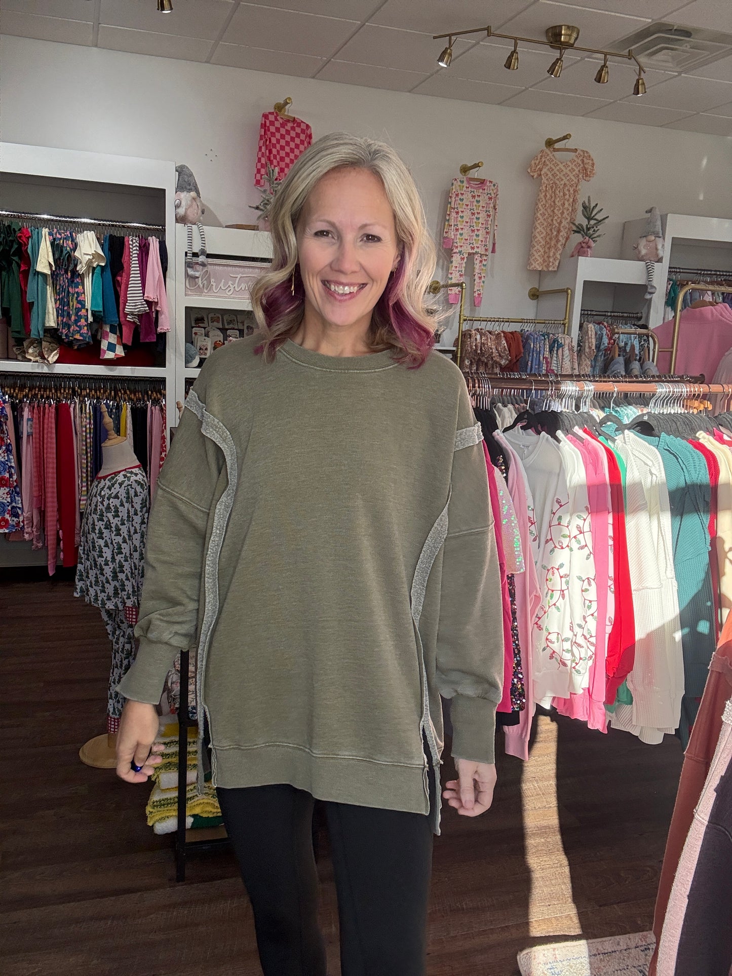 Classic Crew Pullover- Olive