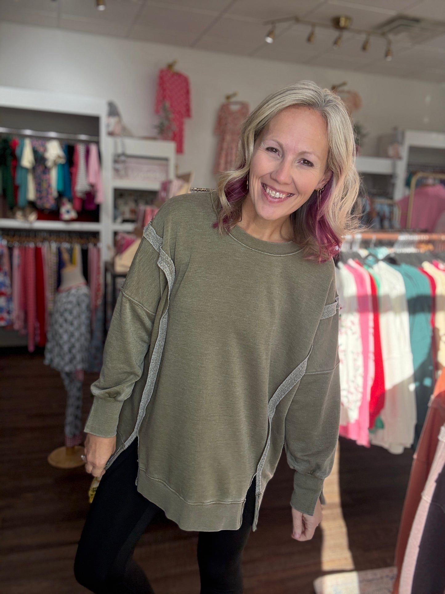 Classic Crew Pullover- Olive