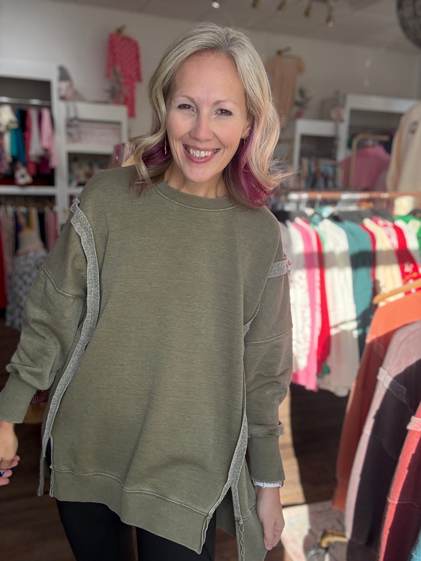 Classic Crew Pullover- Olive