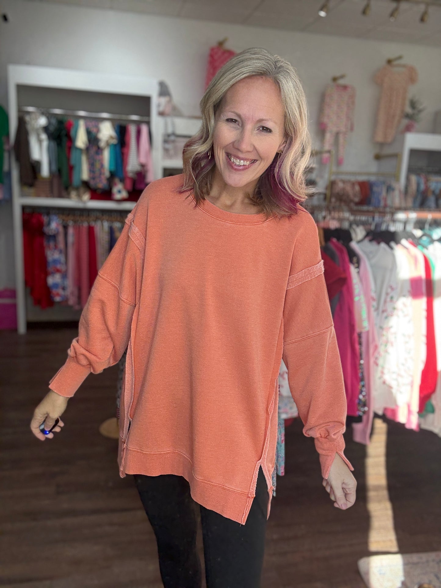 Classic Crew Pullover- Orange