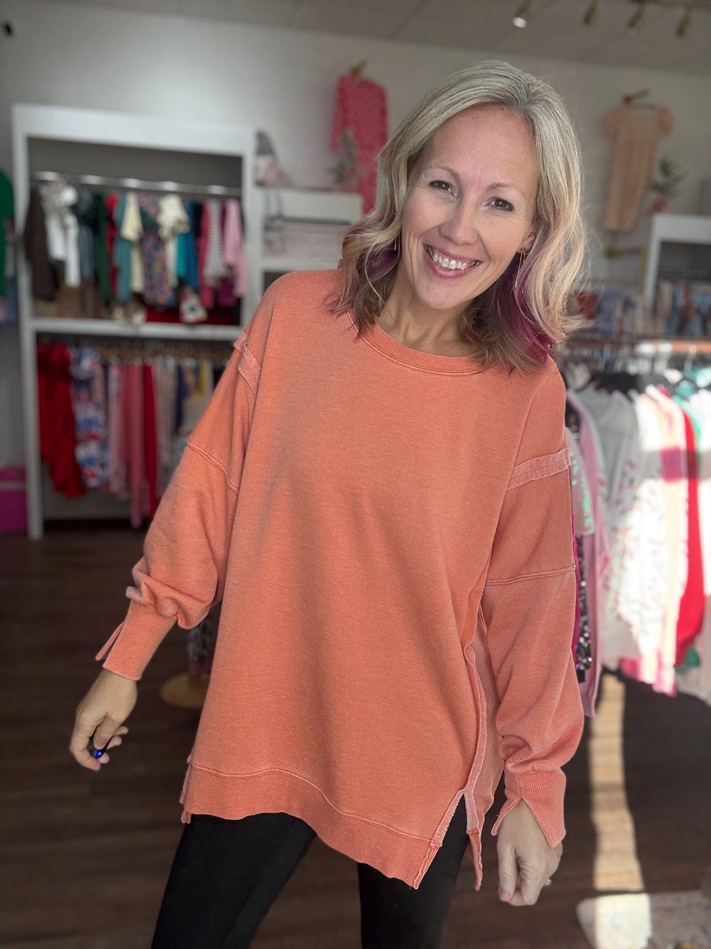 Classic Crew Pullover- Orange