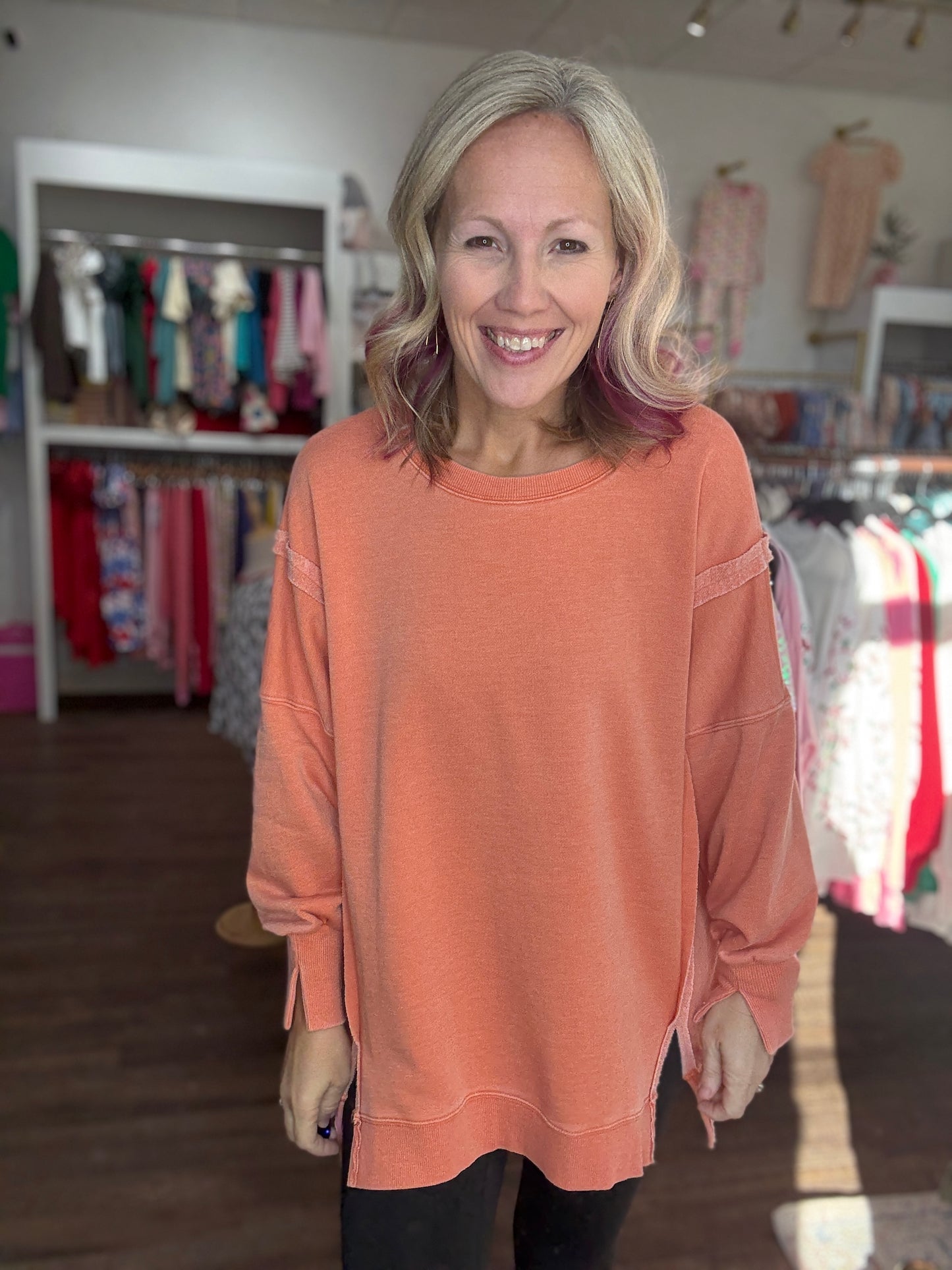 Classic Crew Pullover- Orange