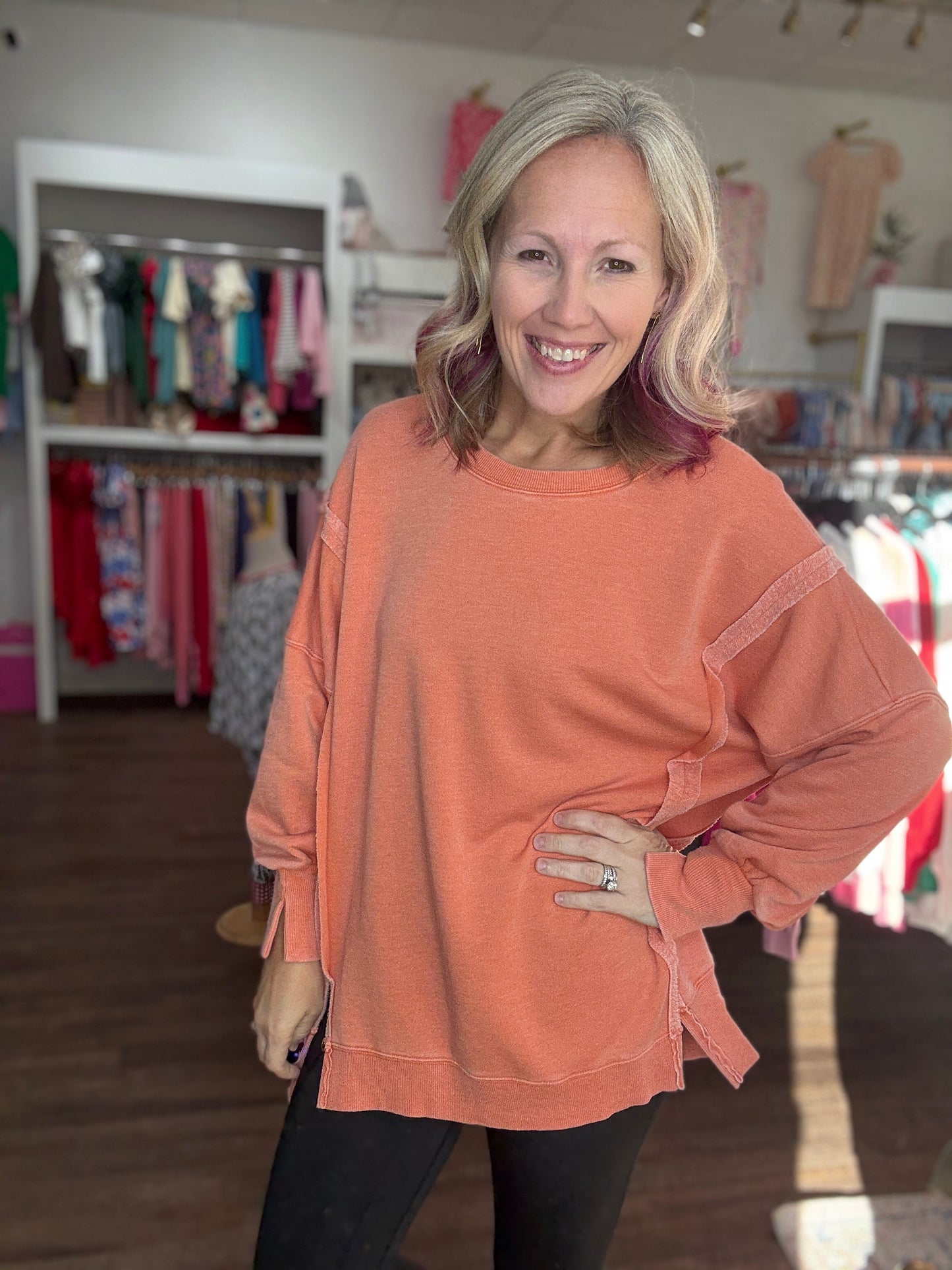 Classic Crew Pullover- Orange