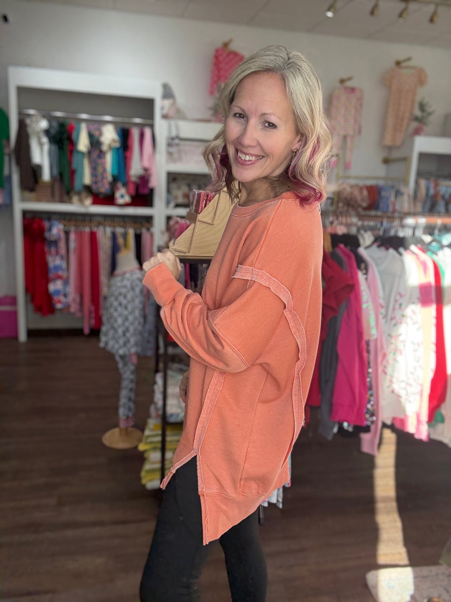 Classic Crew Pullover- Orange