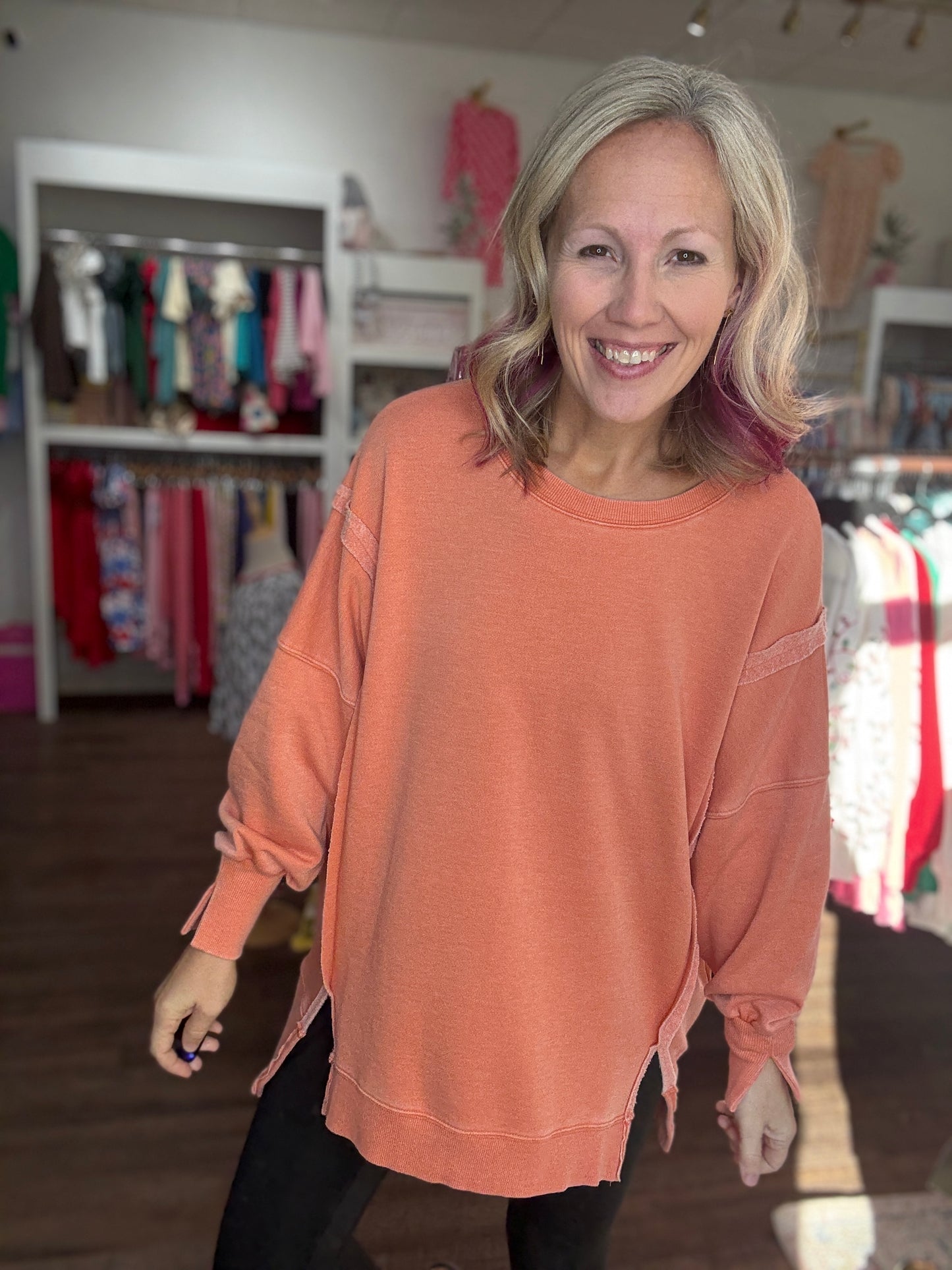 Classic Crew Pullover- Orange