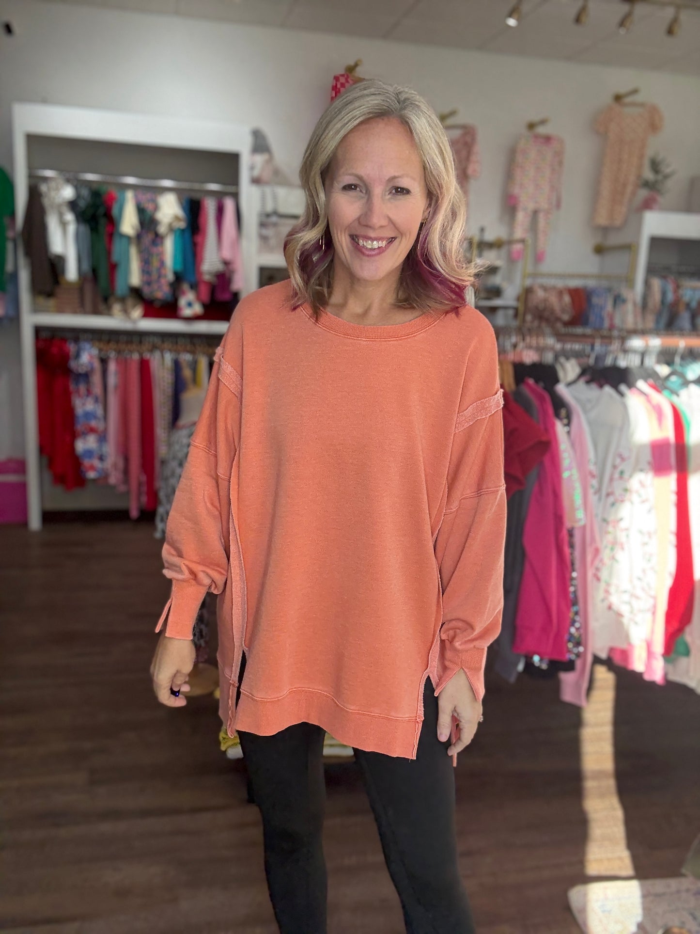 Classic Crew Pullover- Orange