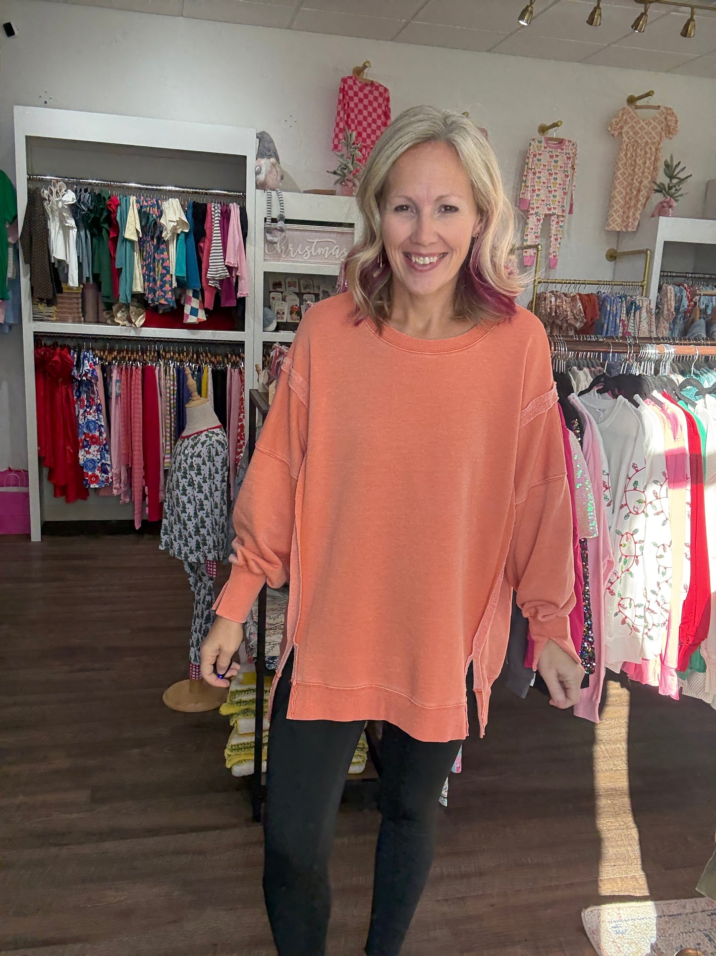 Classic Crew Pullover- Orange