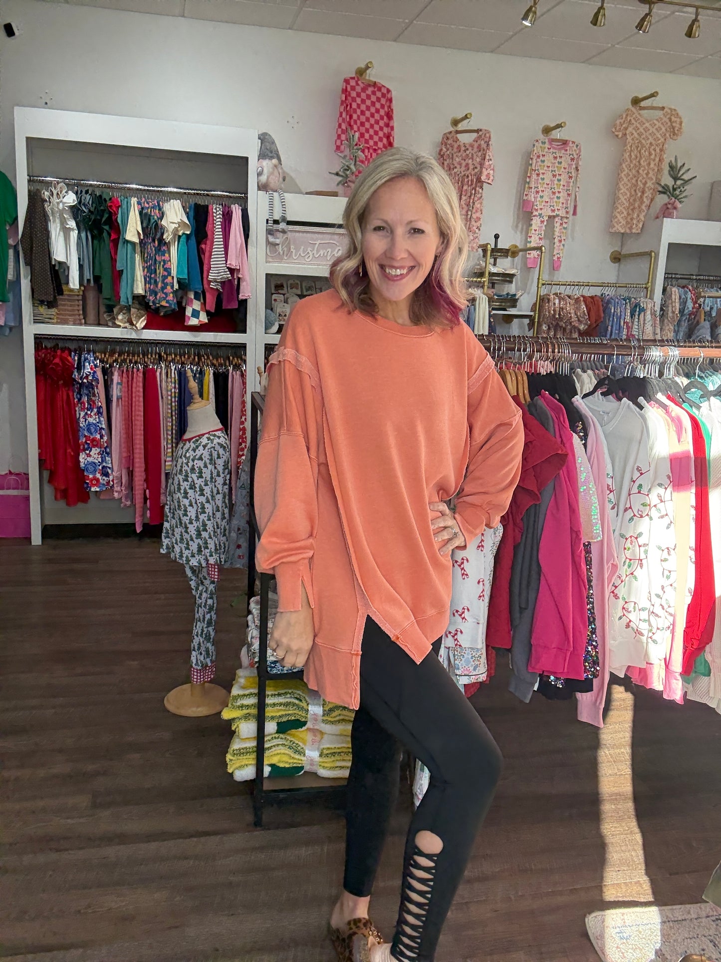 Classic Crew Pullover- Orange