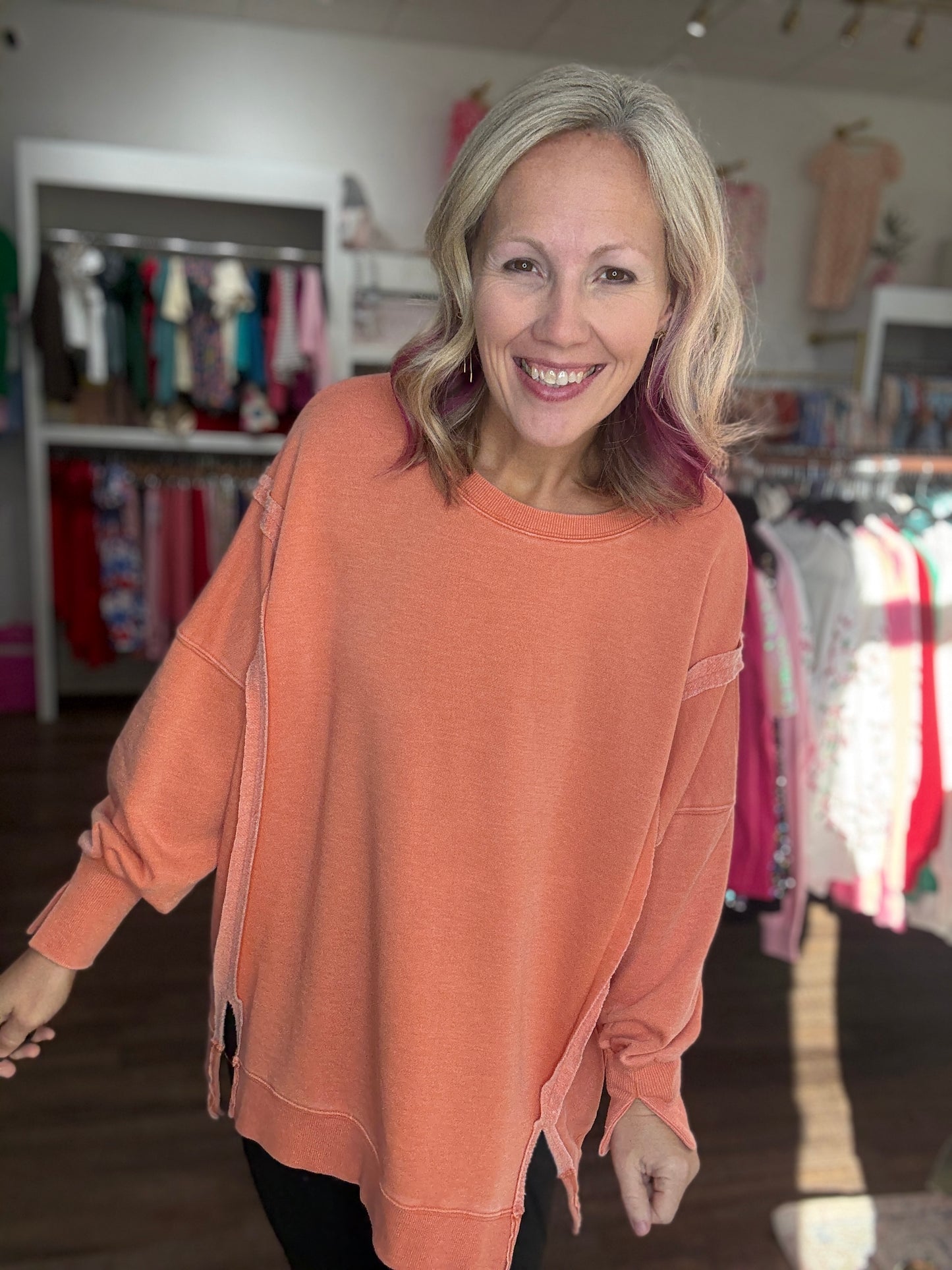 Classic Crew Pullover- Orange