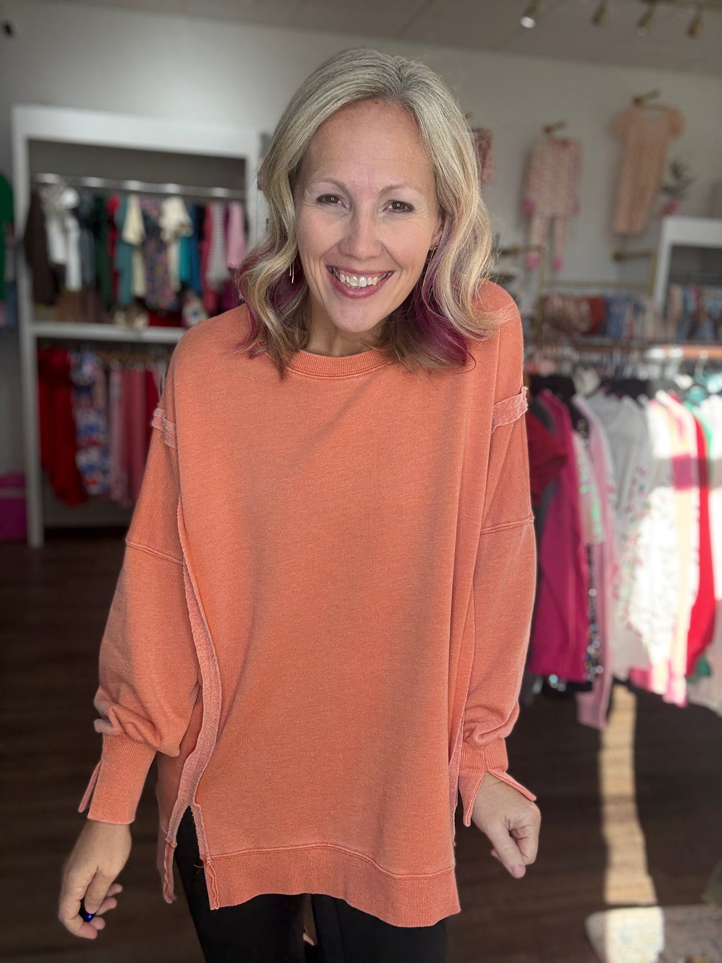 Classic Crew Pullover- Orange