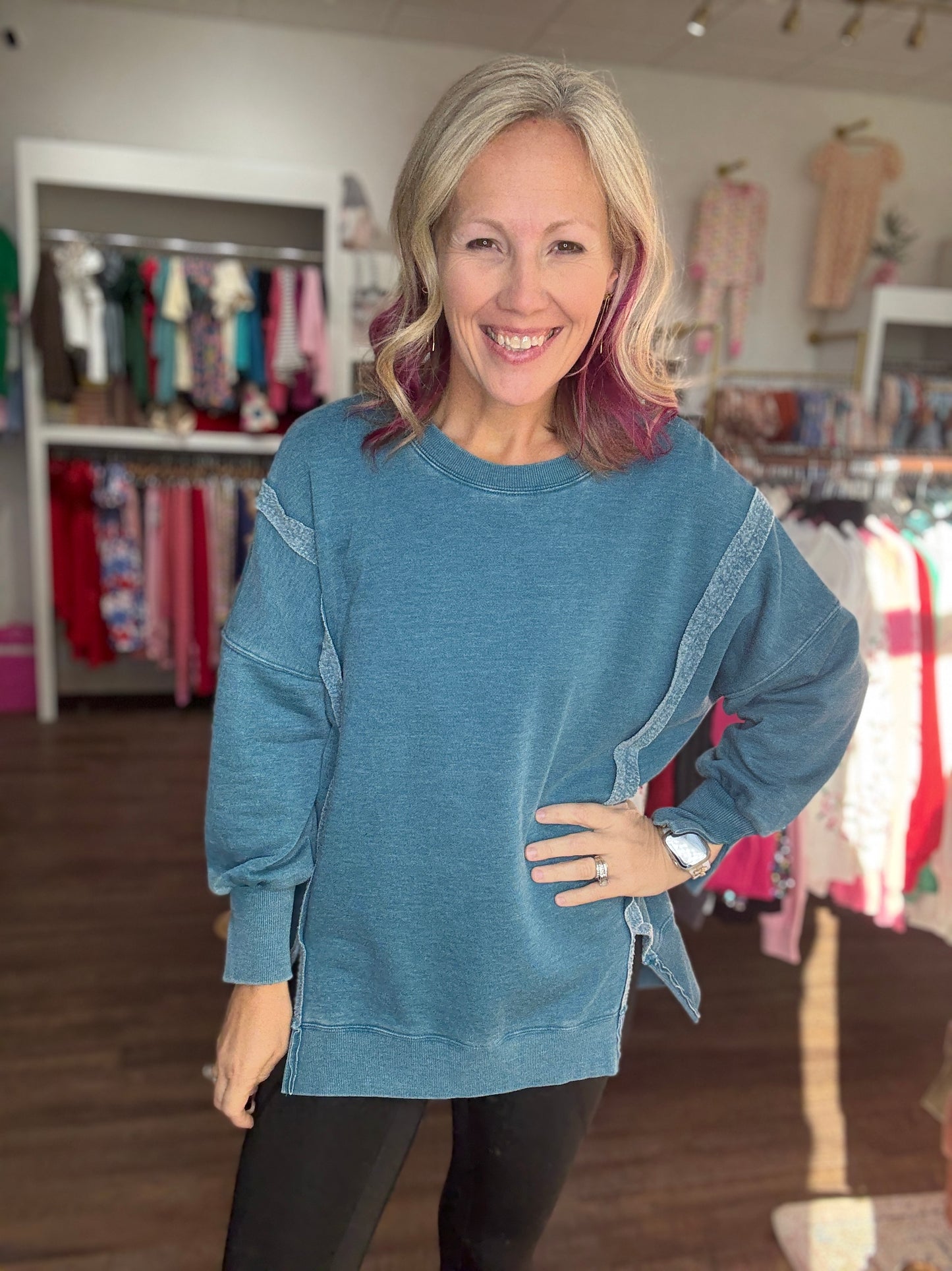 Classic Crew Pullover- Blue