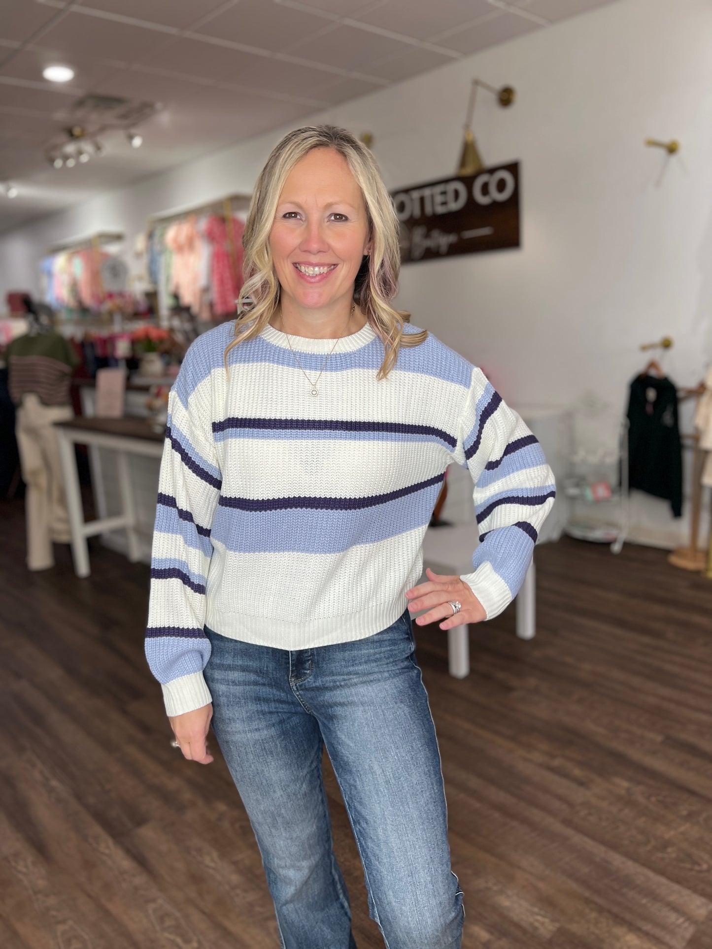 Jamie Striped Sweater- Blue