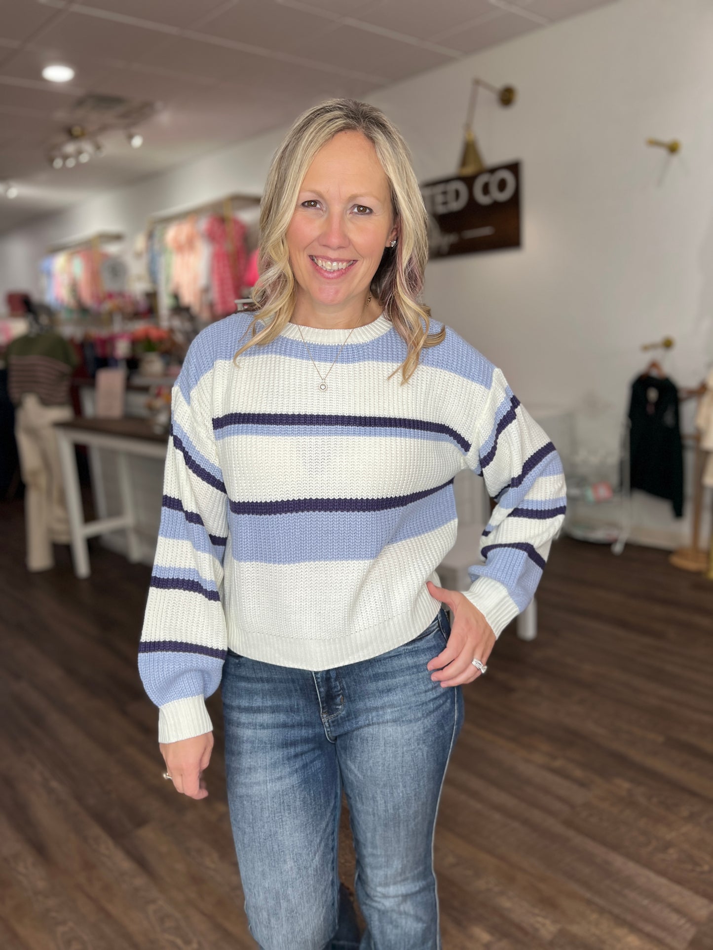 Jamie Striped Sweater- Blue