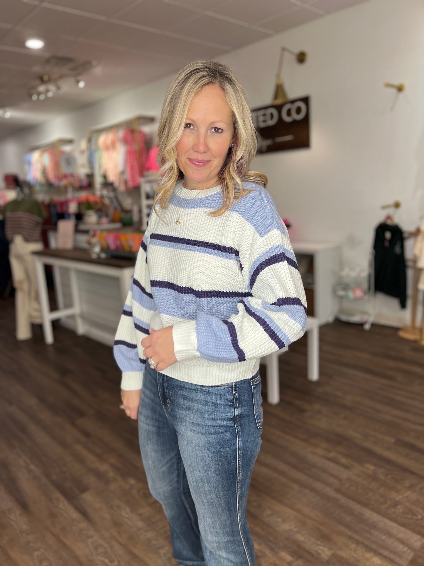 Jamie Striped Sweater- Blue