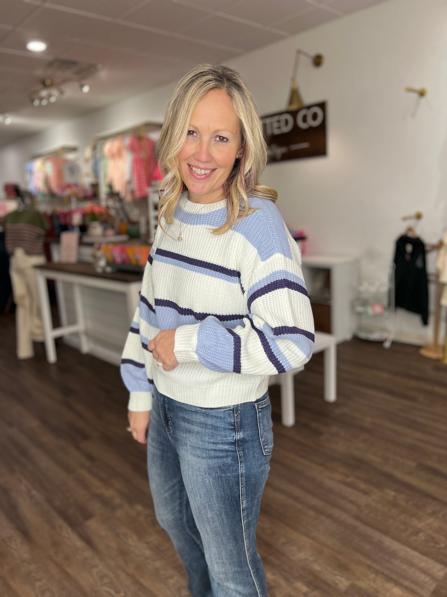 Jamie Striped Sweater- Blue