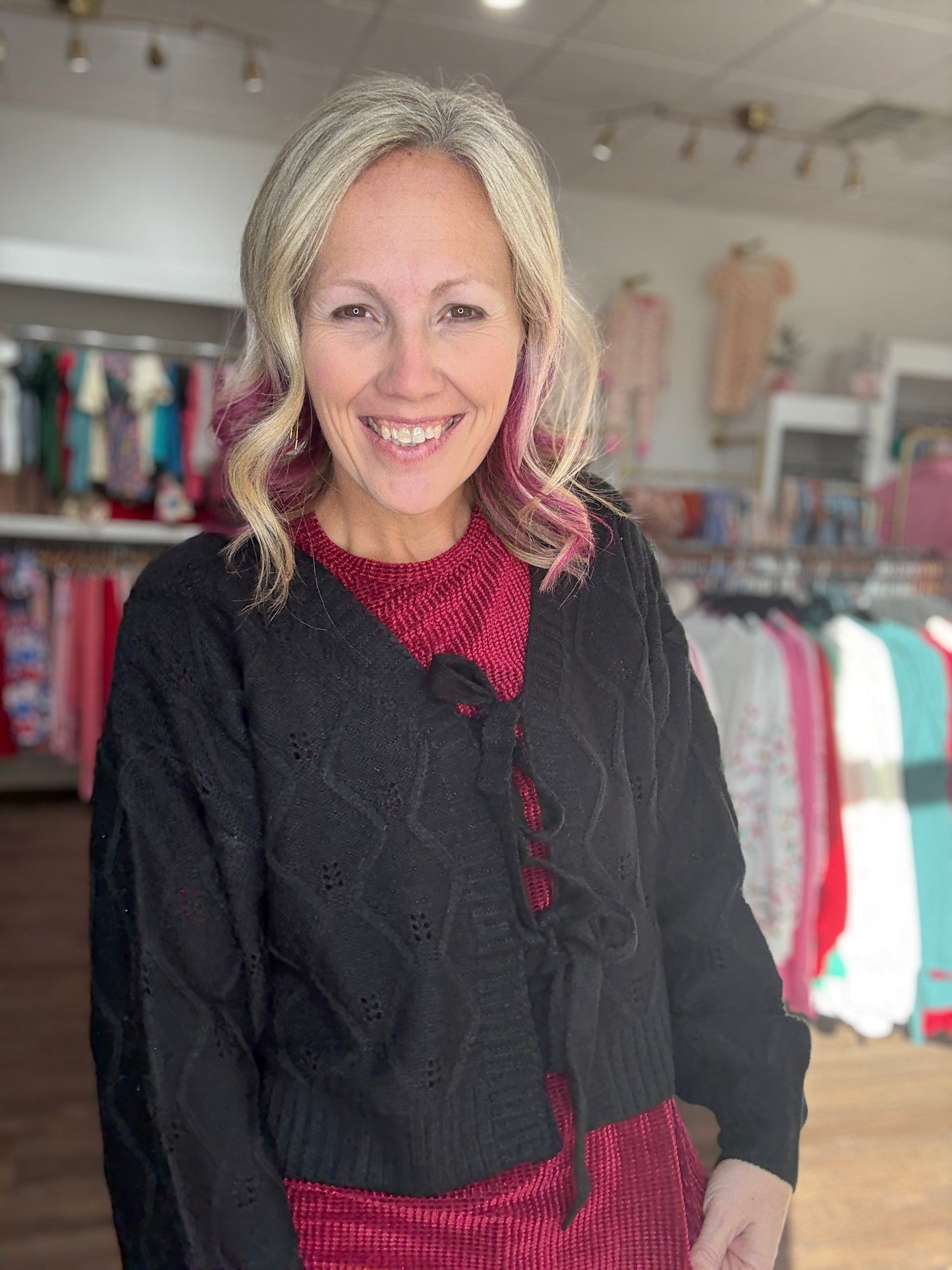 Darling Bow Sweater- Black