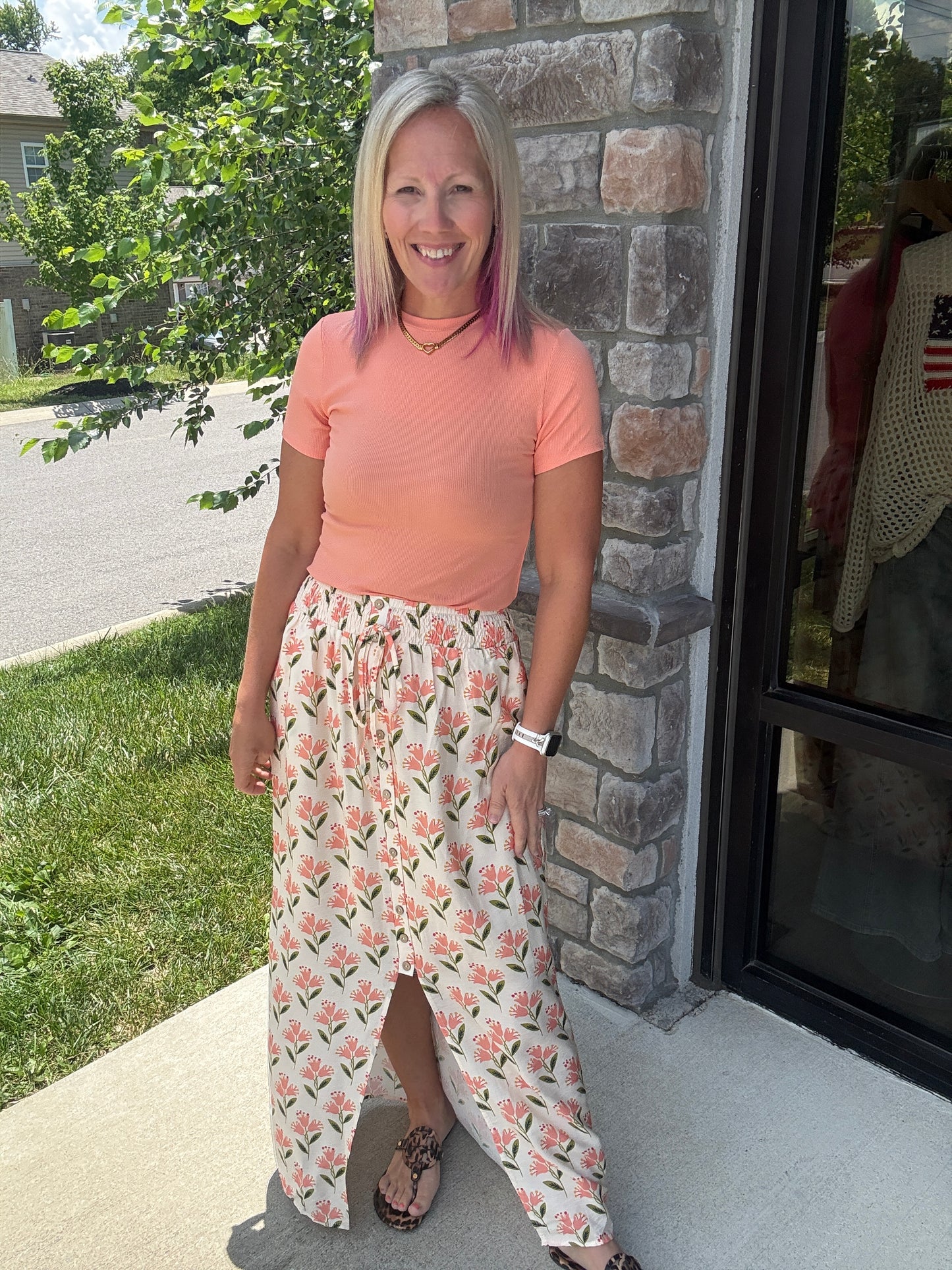 Peach Blossom Maxi Skirt