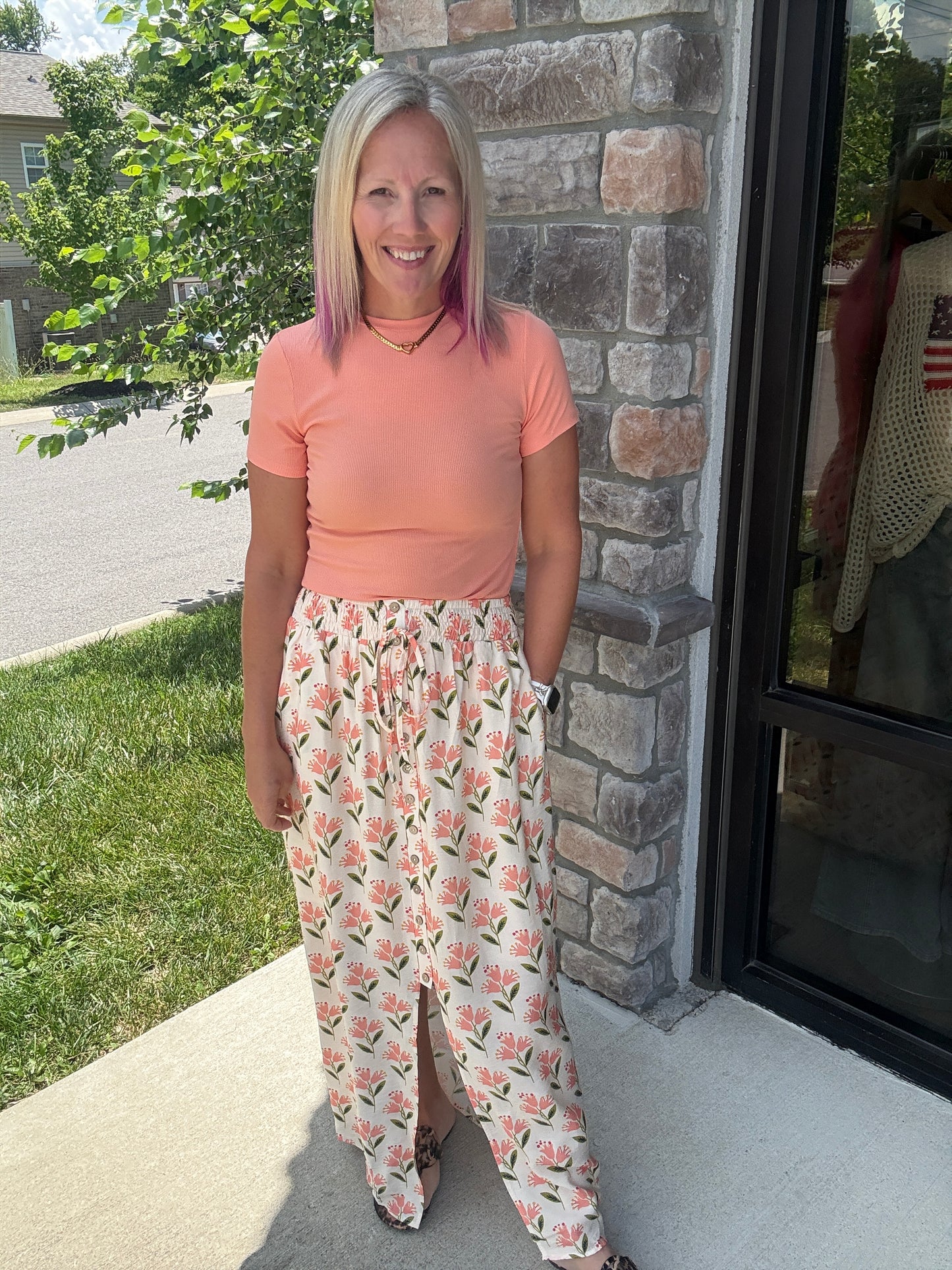 Peach Blossom Maxi Skirt