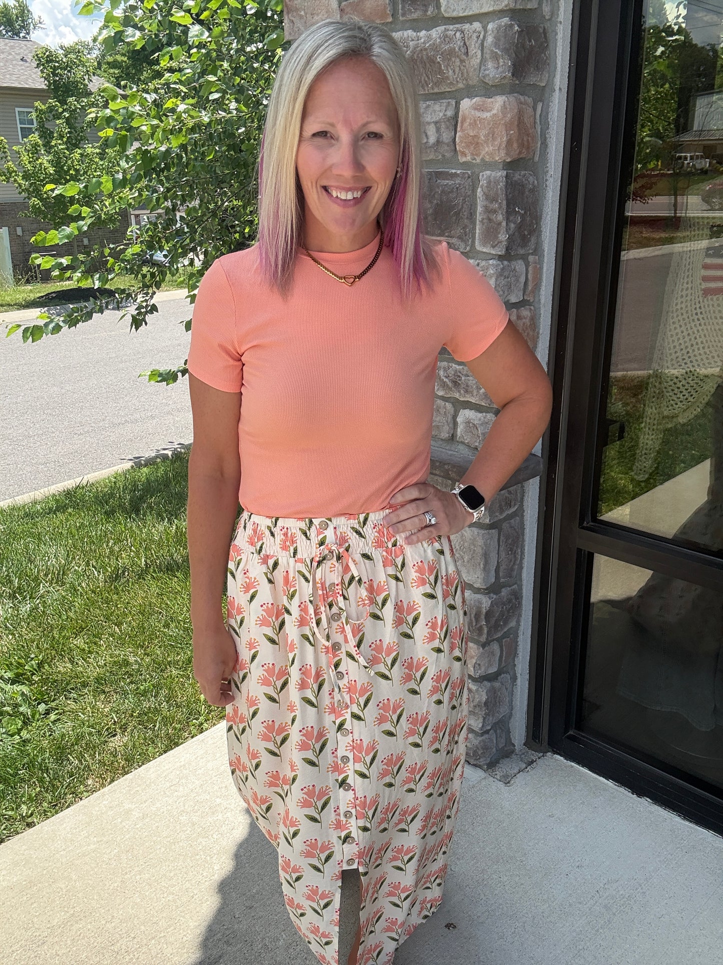 Peach Blossom Maxi Skirt