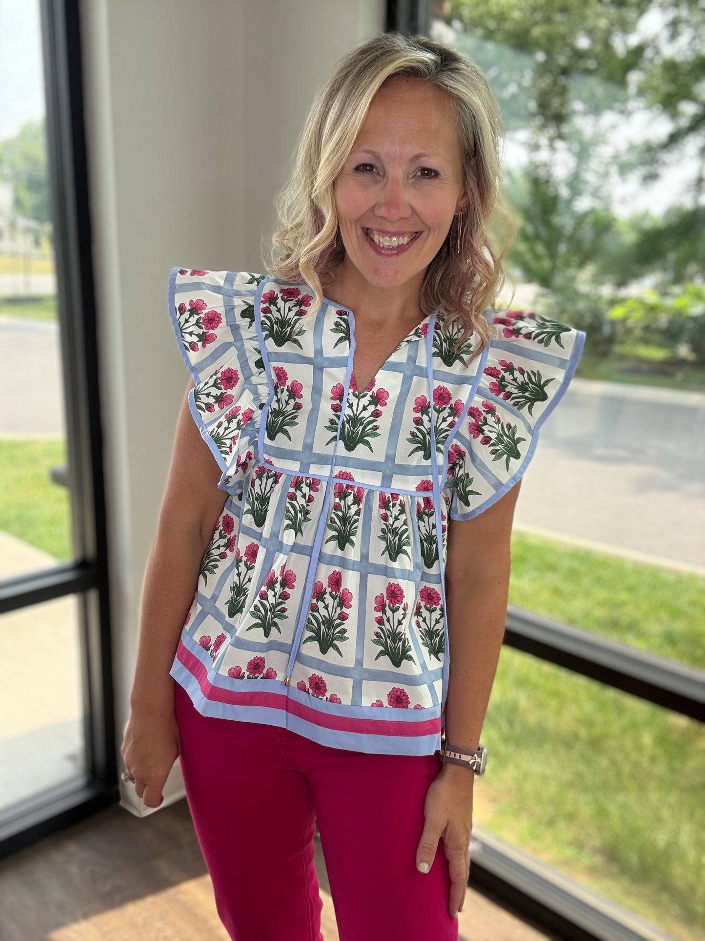 Magenta Breezy Top