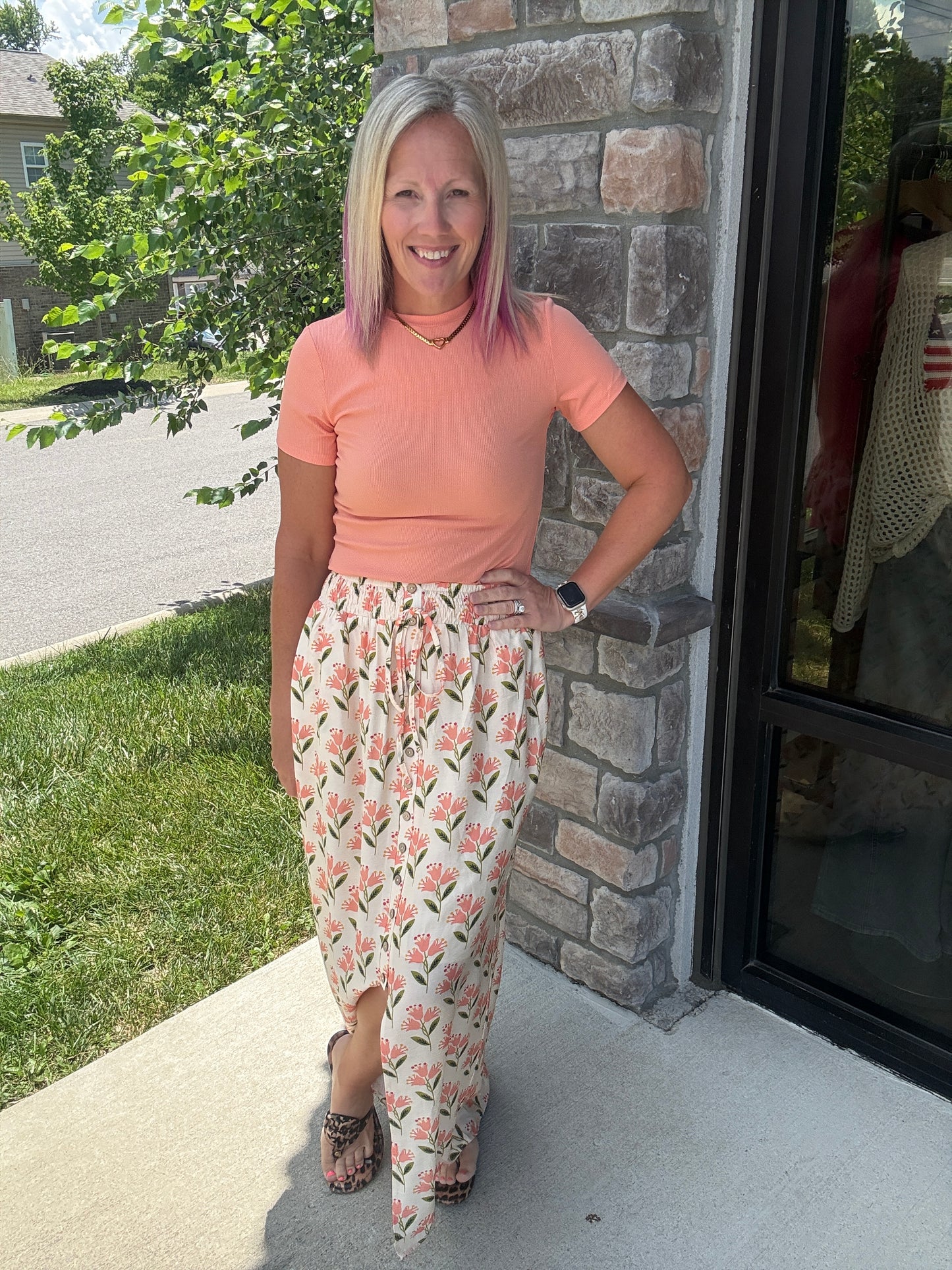 Peach Blossom Maxi Skirt