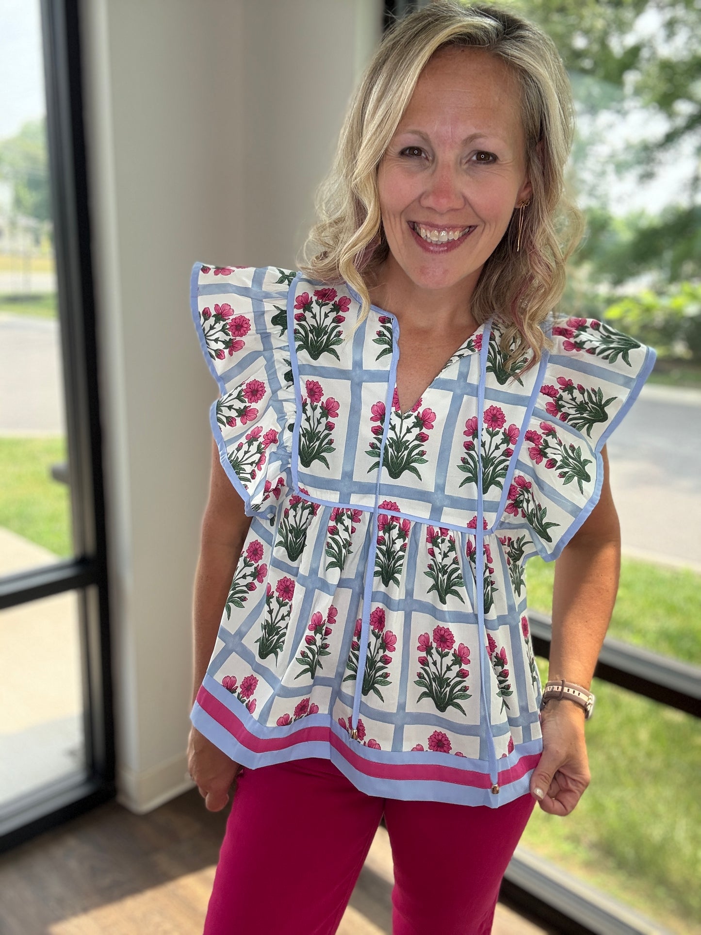 Magenta Breezy Top