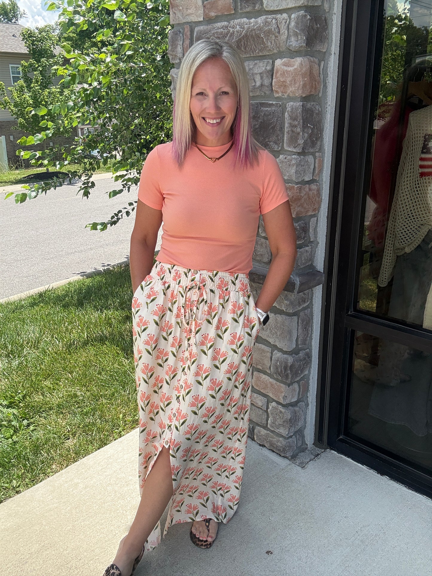 Peach Blossom Maxi Skirt
