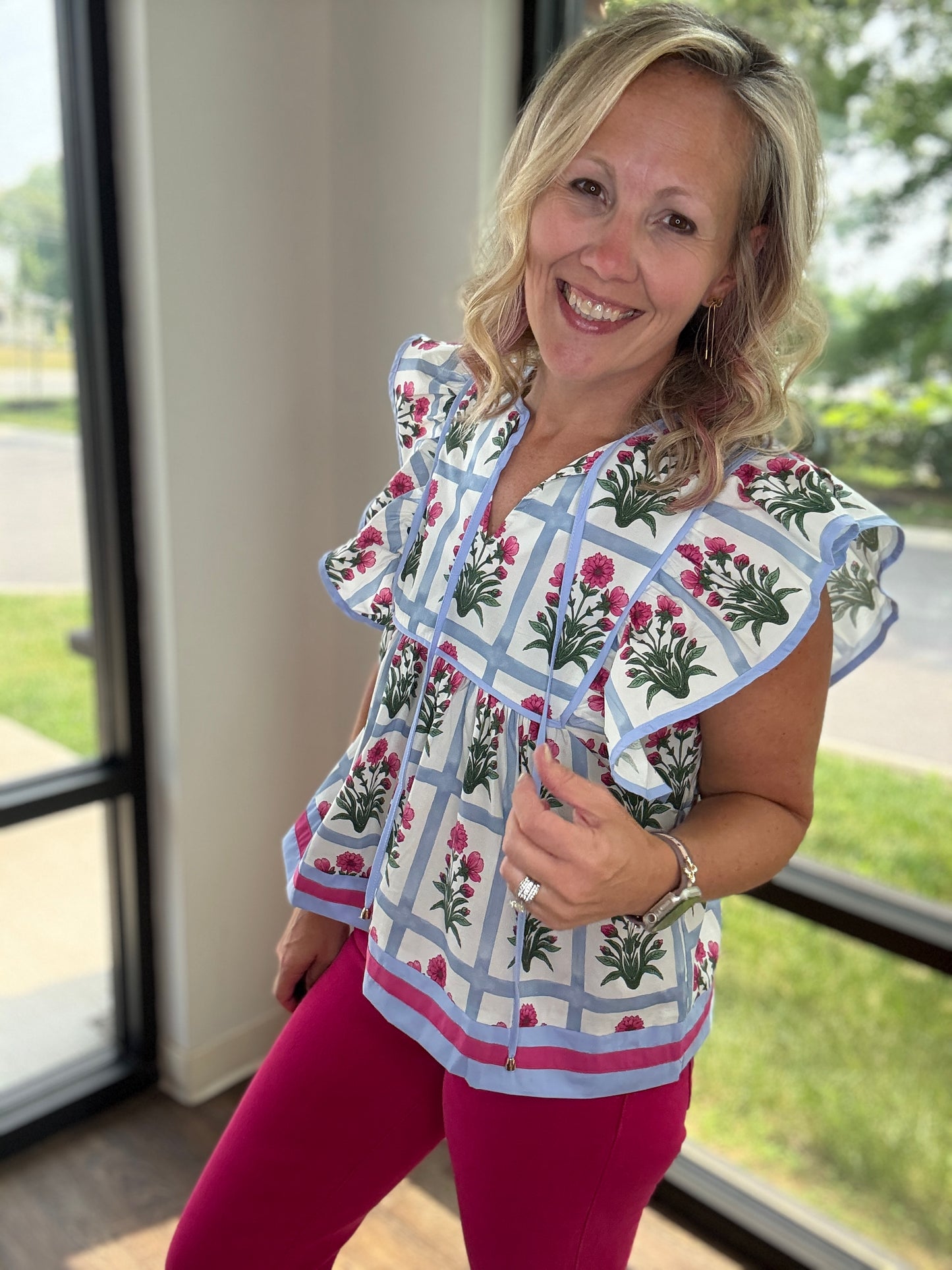 Magenta Breezy Top