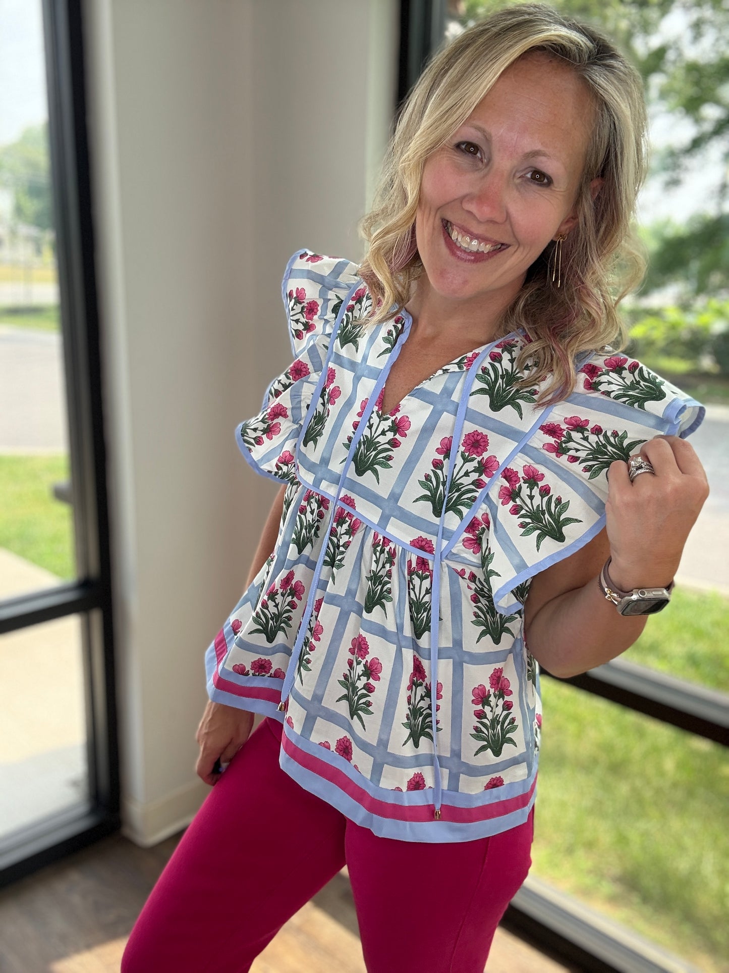 Magenta Breezy Top